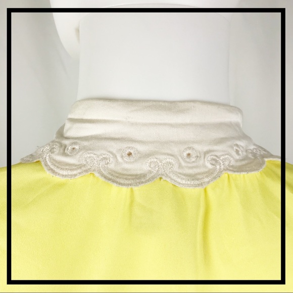 Forever 21 Brand Yellow, Collared Blouse Size S - Picture 6 of 7
